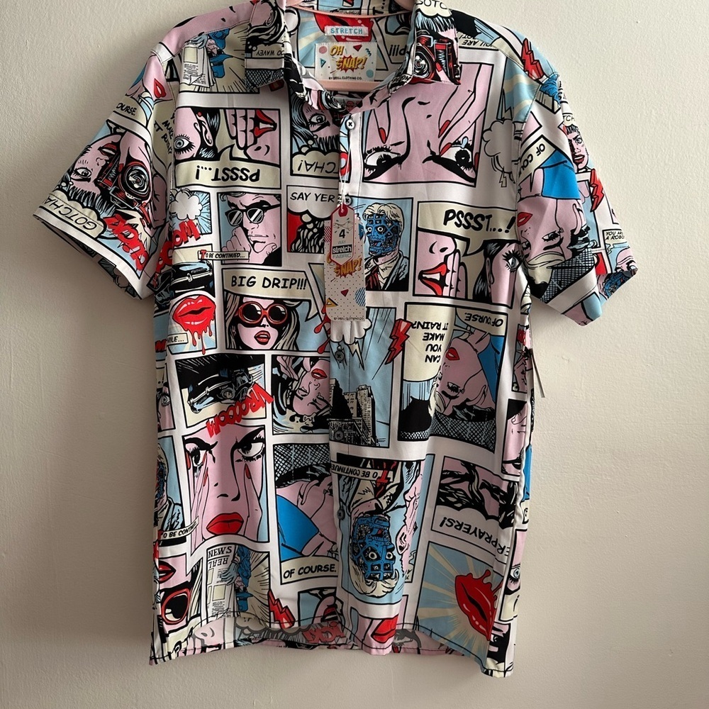Oh Snap Print Men's Shirt - Multicolor